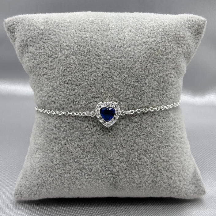 #PA104 - Pulsera Corazón Con Zirconia Plata - B17/2.2