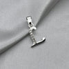 #D561 - Dije Letras Con Zirconia Plata- B09/1.5