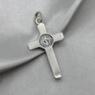#D127 - Dije Crucifico San Benito Plata Pavonada - A13/9.3