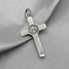 #D127 - Dije Crucifico San Benito Plata Pavonada - A13/9.3