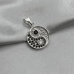 #D479 - Dije Yin Y Yang Con Zirconia Dos Colores Plata - ZC2.7
