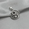 #D479 - Dije Yin Y Yang Con Zirconia Dos Colores Plata - ZC2.7