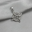 #D433 - Dije Nudo De Bruja Con Piedra Zirconia De Plata - ZC2.7