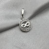 #D372 - Dije Circular Infinito Con Piedra Zirconia Plata - F1.5