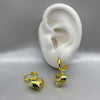 #HOL141 - Huggie Corazón Inflado Oro Laminado 18K