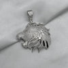 #D577 - Dije De León Con Zirconia Baño De Rodio Plata - MI18.3