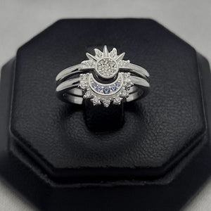 #AL116 - Alianza De Sol Y Luna Con Zirconia Plata - IC4.3
