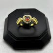 #AOL140 - Anillo Ajustable Corazón Con Zirconia Oro Laminado 18K
