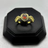 #AOL140 - Anillo Ajustable Corazón Con Zirconia Oro Laminado 18K