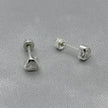 #BR279 - Broquel Corazón Tambor Con Zirconia Plata