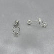 #BR292 - Broquel Corazón Mini Con Piedra Zirconia Plata - F42
