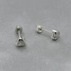 #BR279 - Broquel Corazón Tambor Con Zirconia Plata