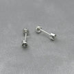 #BR287 - Broquel Tambor Con Piedra Zirconia Plata