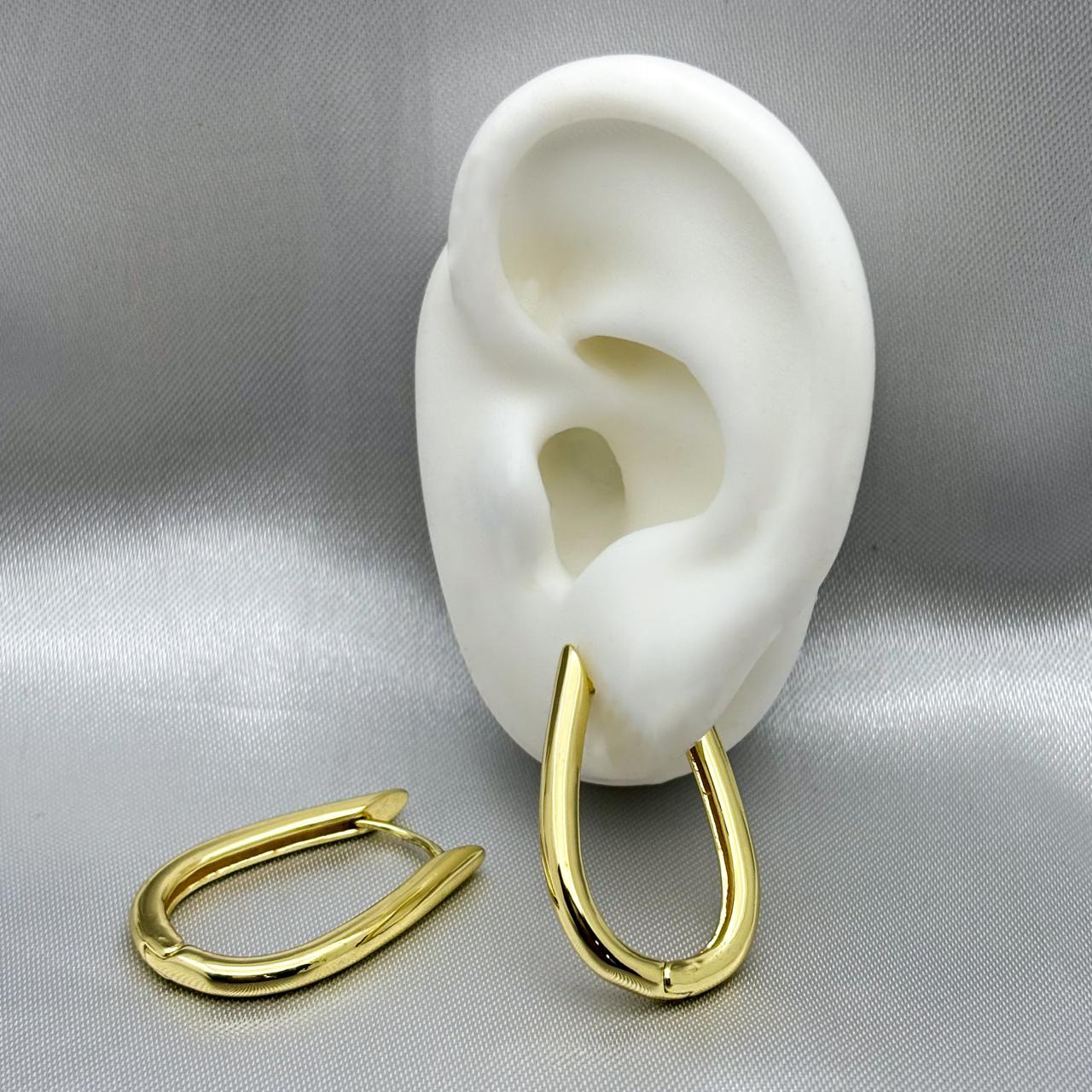 #ARL105 - Arete Oval De Oro Laminado 18K