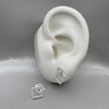 #BR327 - Broquel Doble Cuadro Con Zirconia Plata - B14/1.9