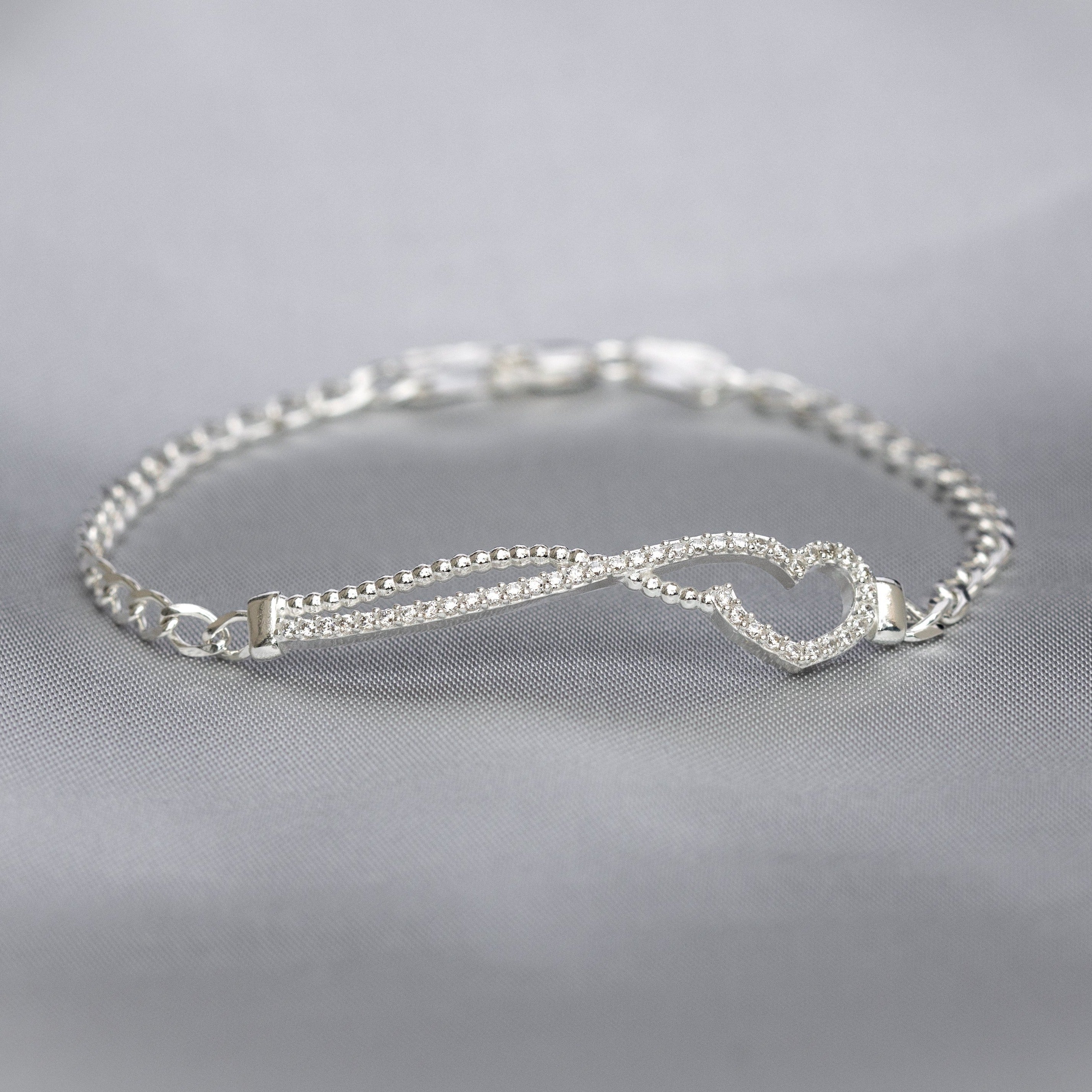 #PA293 - Pulsera Barbada De Corazón/Infinito - F4.8