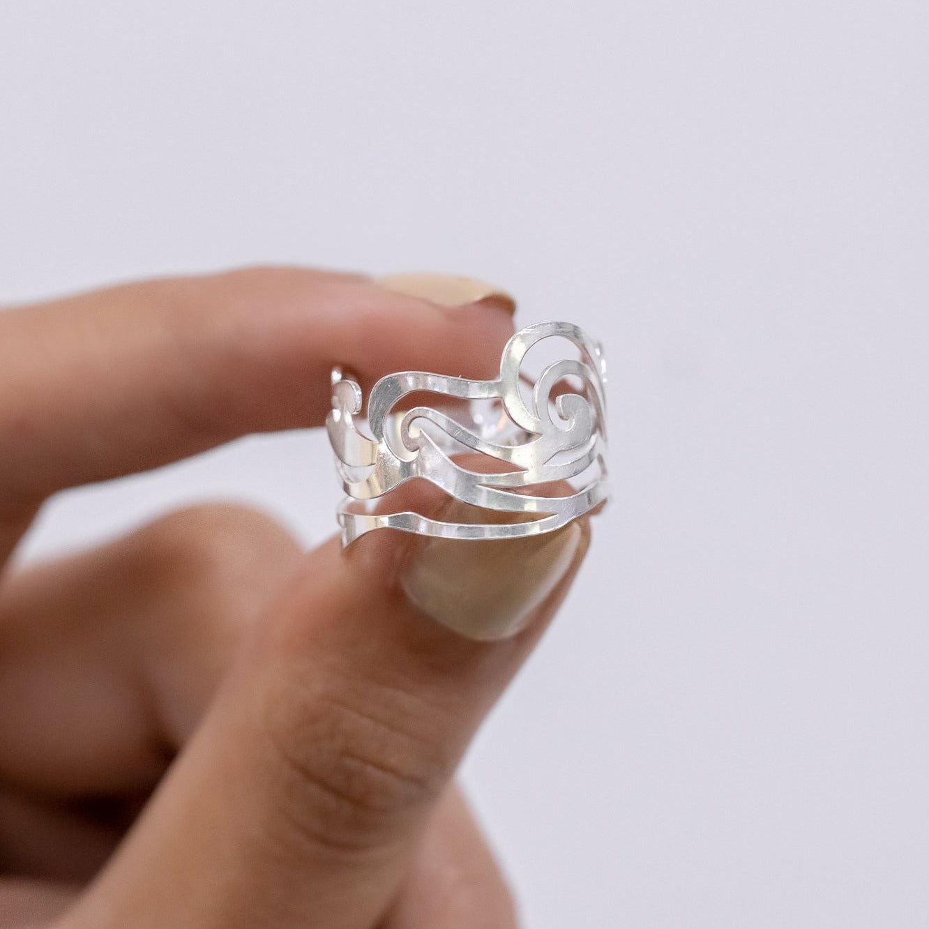 #AD125 - Anillo Ajustable Olas De Mar - LL2.0