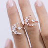 #AD145 - Anillo Luna Con Piedra Y Perla Ajustable - IP2.1