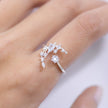 #AD145 - Anillo Luna Con Piedra Y Perla Ajustable - IP2.1