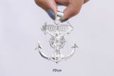 #D170 - Dije De Ancla Con Timón y Cristo - CE6.2