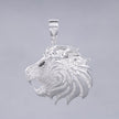 #D577 - Dije De León Con Zirconia Baño De Rodio Plata - MI18.3