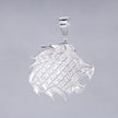#D577 - Dije De León Con Zirconia Baño De Rodio Plata - MI18.3