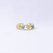 #AOL101 - Anillo Ajustable De Corazones De Oro Laminado De 18k