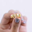#AOL101 - Anillo Ajustable De Corazones De Oro Laminado De 18k
