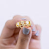 #AOL101 - Anillo Ajustable De Corazones De Oro Laminado De 18k