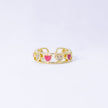 #AOL101 - Anillo Ajustable De Corazones De Oro Laminado De 18k