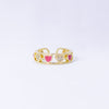 #AOL101 - Anillo Ajustable De Corazones De Oro Laminado De 18k