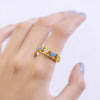 #AOL101 - Anillo Ajustable De Corazones De Oro Laminado De 18k