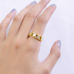 #AOL101 - Anillo Ajustable De Corazones De Oro Laminado De 18k