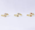 #AOL104 - Anillo Ajustable De Pez/Ojo Turco De Oro Laminado De 18k