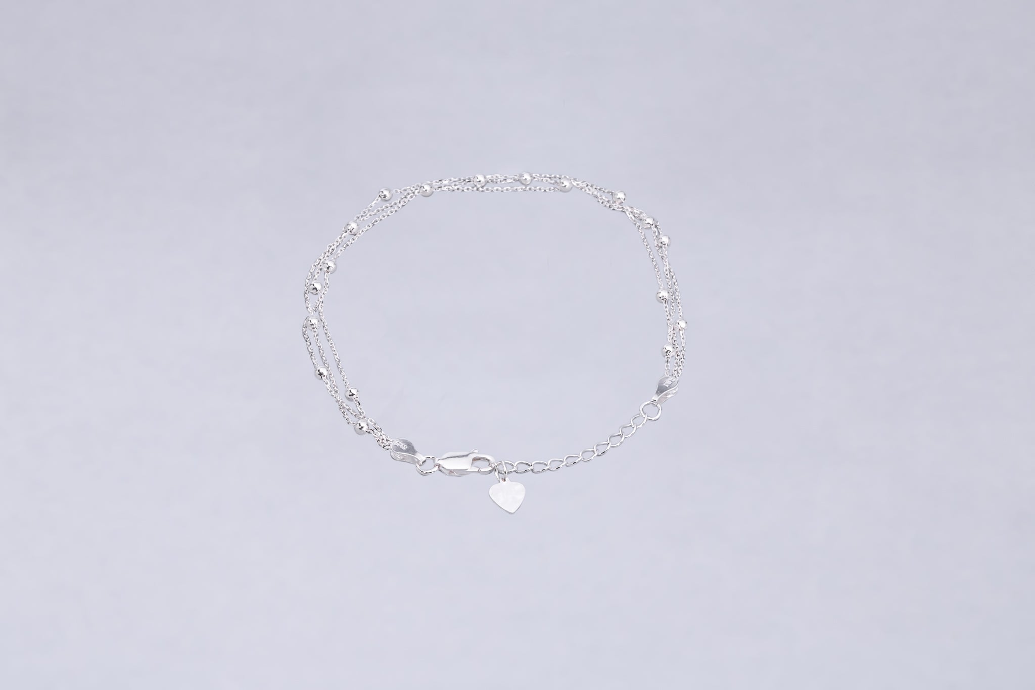 #PA228 - Pulsera Triple Con Bolitas De Plata - MI3.1