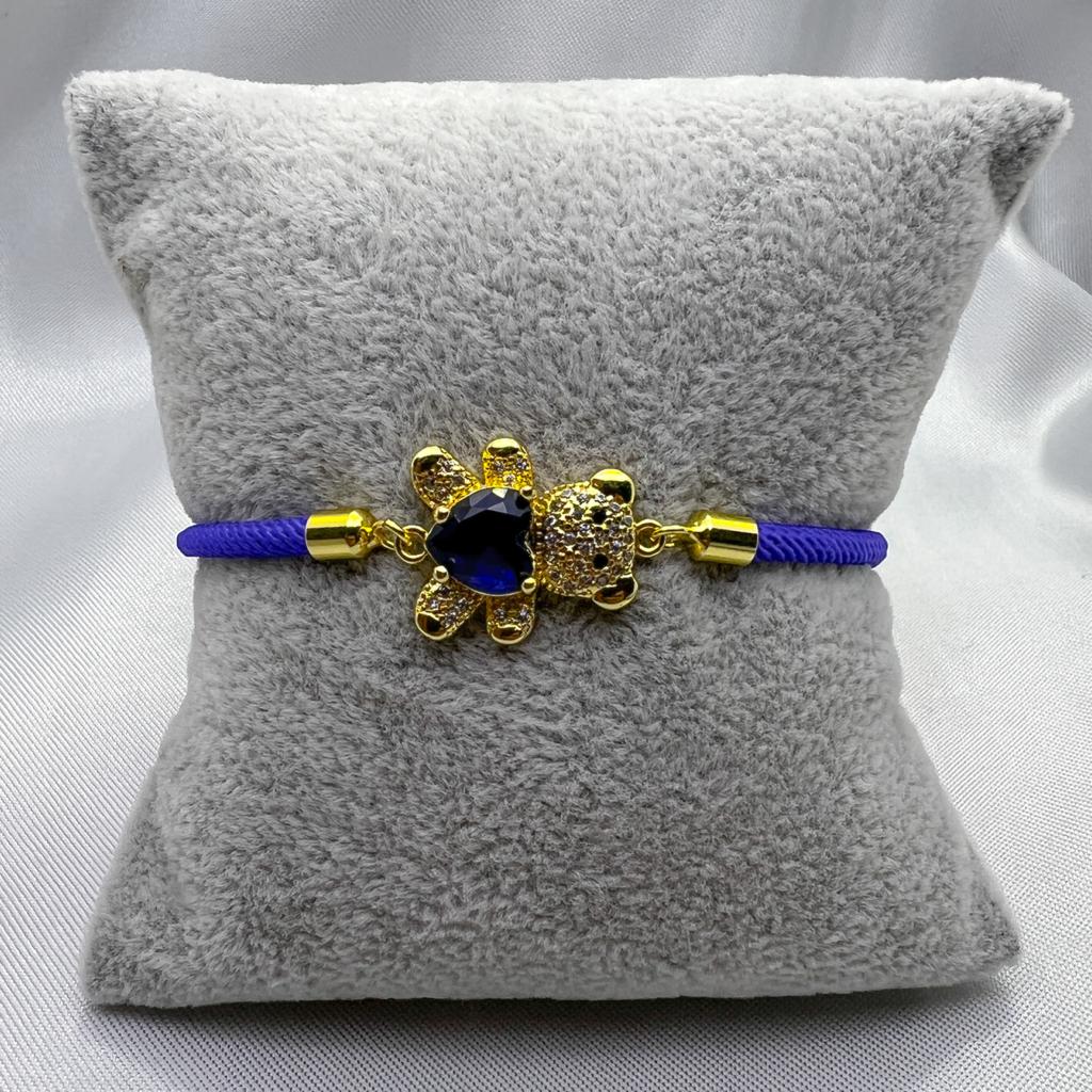 #PAL161 - Pulsera De Osito De Oro Laminado De 18K