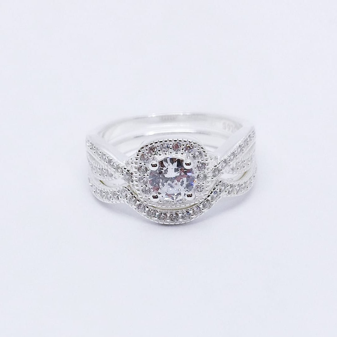 #AL108 - Alianza/Anillo Doble De Plata - IP4.8