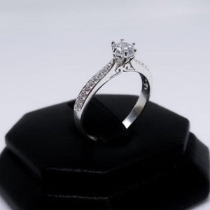 #AD353 - Anillo Solitario Piedra Zirconia Plata - F2.1