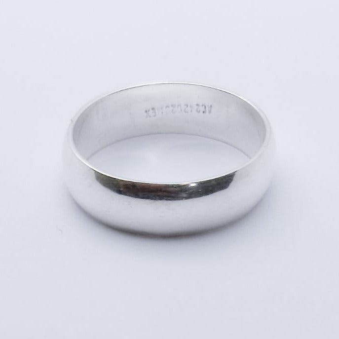 #AG109 - Argolla Lisa Media Caña De Plata - 6 mm - CE4.9