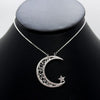#G221 - Gargantilla De Luna Con Estrella Con Piedra Zirconia Plata - IP4.8