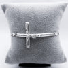 #PA248 - Pulsera De Cruz/Crucifijo/Cristo Piedra Zirconia Plata - ZC7.0
