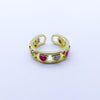 #AOL101 - Anillo Ajustable De Corazones De Oro Laminado De 18k