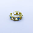 #AOL101 - Anillo Ajustable De Corazones De Oro Laminado De 18k