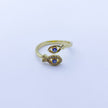 #AOL104 - Anillo Ajustable De Pez/Ojo Turco De Oro Laminado De 18k