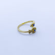 #AOL104 - Anillo Ajustable De Pez/Ojo Turco De Oro Laminado De 18k