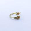 #AOL104 - Anillo Ajustable De Pez/Ojo Turco De Oro Laminado De 18k