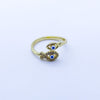 #AOL104 - Anillo Ajustable De Pez/Ojo Turco De Oro Laminado De 18k