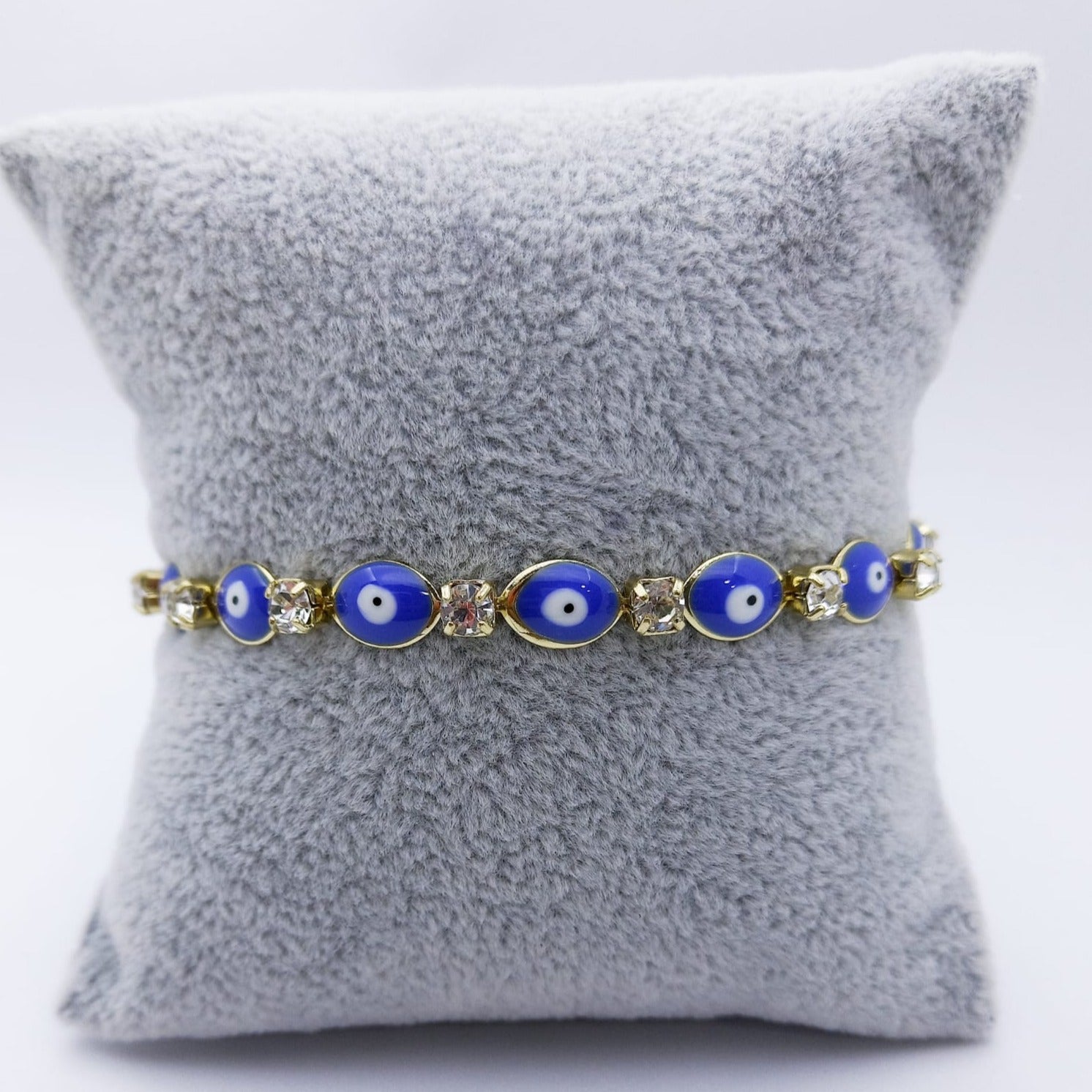 #PAL133 - Pulsera De Ojo Turco De Oro Laminado De 18k