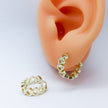 #HOL126 - Huggies/Arracada De Corazones De  Oro Laminado 18k