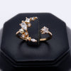 #AD145 - Anillo Luna Con Piedra Y Perla Ajustable - IP2.1